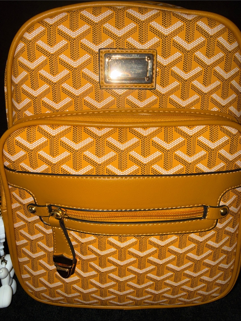 Yellow Patterned Crossbody Bag - Unbranded